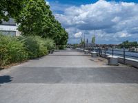 Berlin's European City: A River Jetty under Clouds