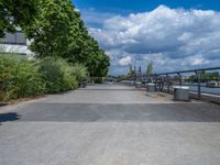 Berlin's European City: A River Jetty under Clouds