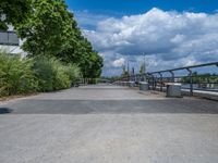 Berlin's European City: A River Jetty under Clouds