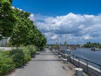 Berlin's European City: A River Jetty under Clouds