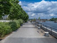 Berlin's European City: A River Jetty under Clouds