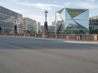 the view of the buildings and street is clear for people to see in the city