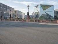 the view of the buildings and street is clear for people to see in the city