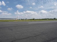 Berlin, Germany: Asphalt Road and Water Landscape