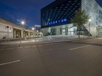 Berlin Germany Business District Night Lights 001