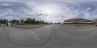 a skateboarder in the middle of the view of himself and himself doing stunts