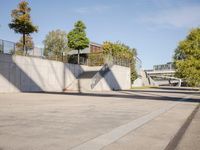 there is an image of a skateboarder doing tricks on the ramps by himself