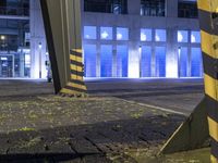 Night cityscape of Berlin, Germany with illuminated buildings and roads