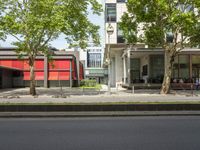 Berlin, Germany: A Red Building on the Road