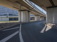 Underpass in Berlin, Germany: Concrete Bridge Connecting Highways