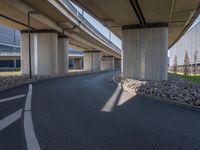 Underpass in Berlin, Germany: Concrete Bridge Connecting Highways