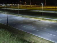 Berlin's Highway: Illuminated by Yellow Street Lights