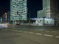 Berlin Night Cityscape: A View of Skyscrapers
