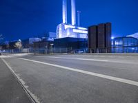 Berlin Night Cityscape: Street Lights Illuminating the City