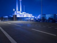 Berlin Night Cityscape: Street Lights Illuminating the City