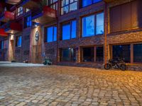 Berlin Night: Cobblestone in Residential Area