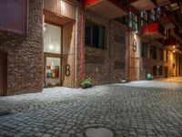 Berlin Night: Residential Cobblestone Streets