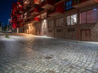 Berlin Night: Urban Architecture and Cobblestone