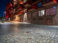 Berlin Night: Urban Architecture and Cobblestone