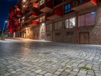 Berlin Night: Urban Architecture and Cobblestone