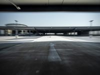 Parking Lot in Berlin: Low Angle View