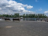 Berlin Pier Overlooking River and Open Space