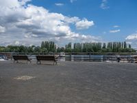 Berlin Pier Overlooking River and Open Space