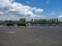 Berlin Pier Overlooking River and Open Space