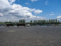 Berlin Pier Overlooking River and Open Space