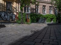 Berlin Residential Area: Cobblestone Road and Classic Architecture