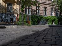 Berlin Residential Area: Cobblestone Road and Classic Architecture