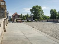Berlin Town: Cobblestone Road Under a Clear Sky