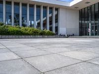 an outdoor concrete area that appears to be very nice and clean and empty of people