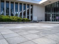 an outdoor concrete area that appears to be very nice and clean and empty of people