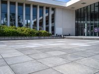 an outdoor concrete area that appears to be very nice and clean and empty of people