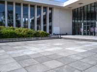 an outdoor concrete area that appears to be very nice and clean and empty of people