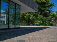 Berlin Urban Design: Cobblestone Path under Clear Skies