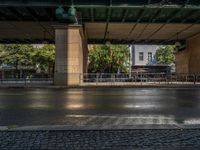 Berlin Urban Road with Asphalt and Shadows