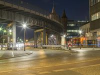 Berlin Urban Road at Night: Capturing Light Streaks