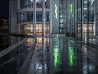 Berlin's Urban Road and River: A Nighttime View