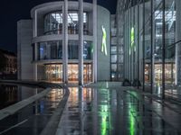 Berlin's Urban Road and River: A Nighttime View