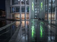 Berlin's Urban Road and River: A Nighttime View