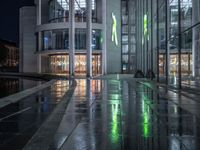 Berlin's Urban Road and River: A Nighttime View