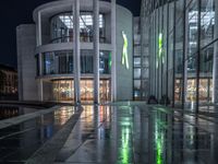 Berlin's Urban Road and River: A Nighttime View