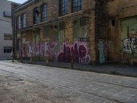 Berlin Urban Street Art: Graffiti Wall and Urban Architecture