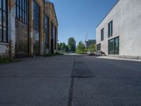 Berlin's Concrete Alleyways: A Straight Downview