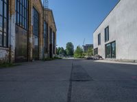 Berlin's Concrete Alleyways: A Straight Downview