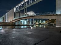 Berlin's Urban Underpass: A Nighttime View