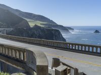 the bridge is designed to cross over the ocean as if there are cliffs at its end