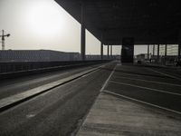 Black and White Road in the City